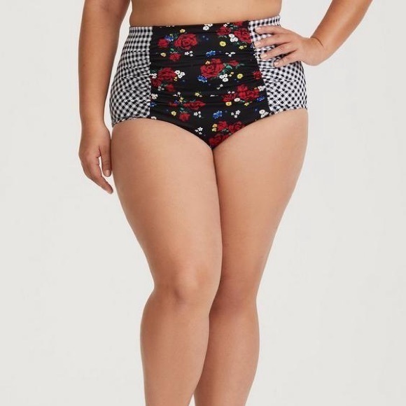 torrid Other - Torrid high waist ruched gingham floral swimsuit bottoms 2X